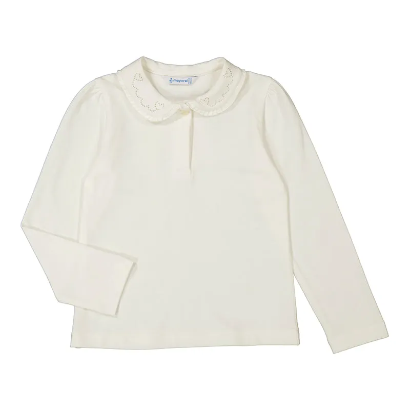 Girls Embellished Collar Tee